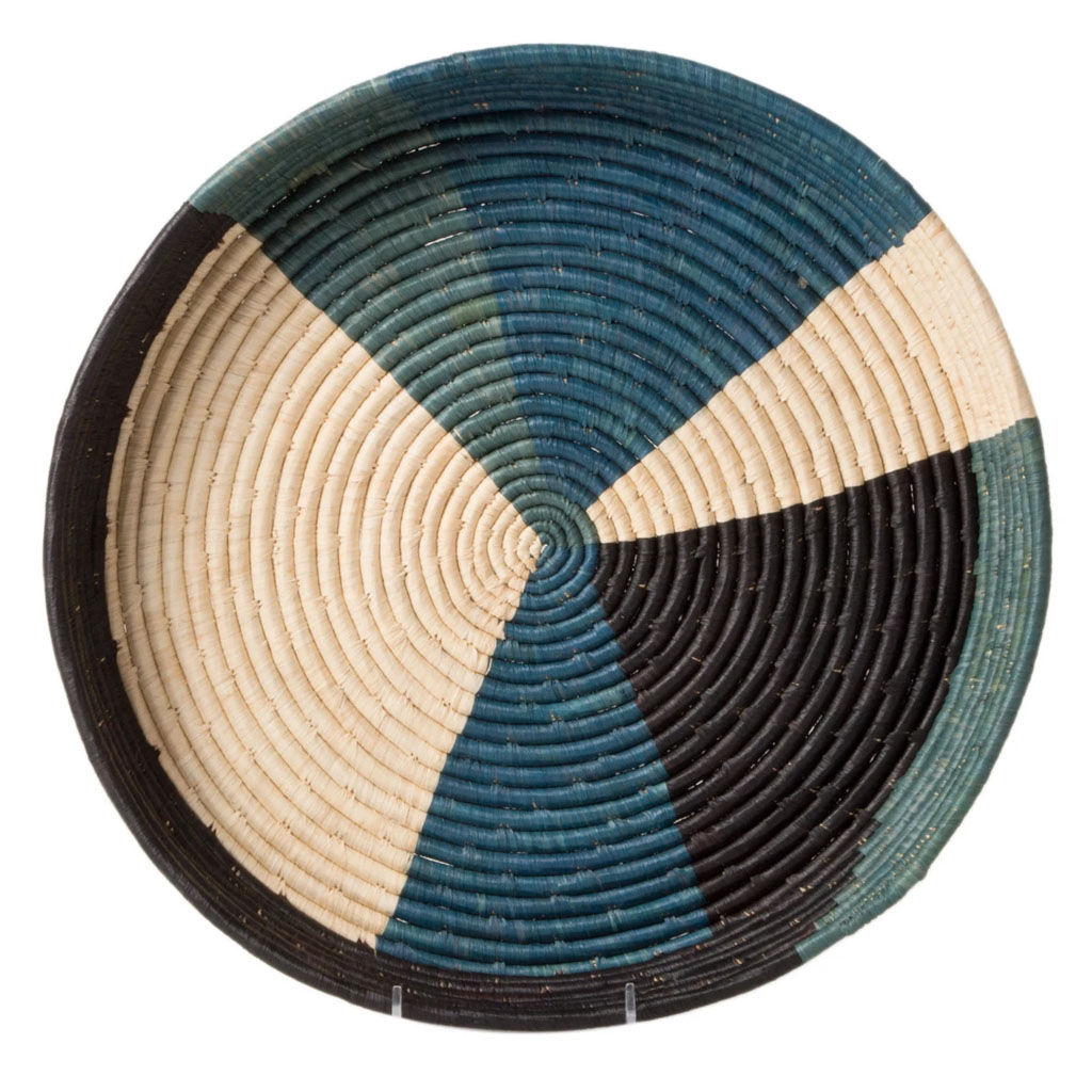 Kazi Cool Color Blocked Raffia Tray — view 1